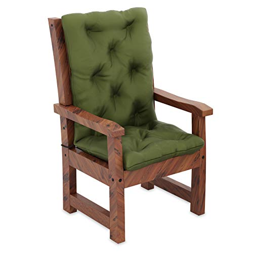 MOLTICO Stuhlkissen Sitzkissen und Rückenkissen für Stühle Sessel Wasserdicht - Indoor und Outdoor - 120x50x10 cm - Grün von moto-MOLTICO