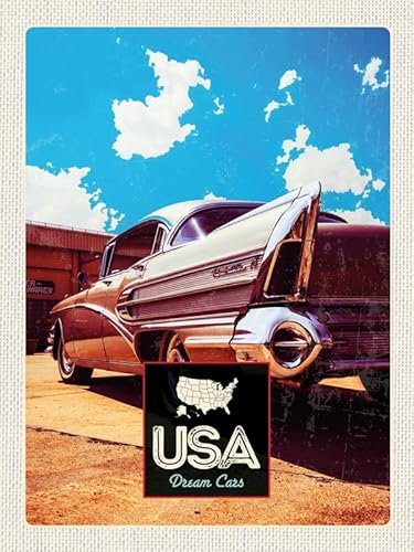 mrdeco Metall Schild 30x40cm gewölbt USA Amerika Auto 75 Oldtimer Deko Blechschild Tin Sign von mrdeco