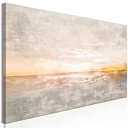 murando - Bilder Landschaft Sonnenuntergang 150x50 cm Vlies Leinwandbild 1 tlg Kunstdruck modern Wandbilder XXL Wanddekoration Design Wandbild Betonoptik Meer Himmel wie gemalt von murando