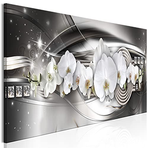 murando - Bilder Orchidee 120x40 cm Vlies Leinwandbild 1 tlg Kunstdruck modern Wandbilder XXL Wanddekoration Design Wand Bild Panoramabild - Blumen Zen Ornament Diamant von murando