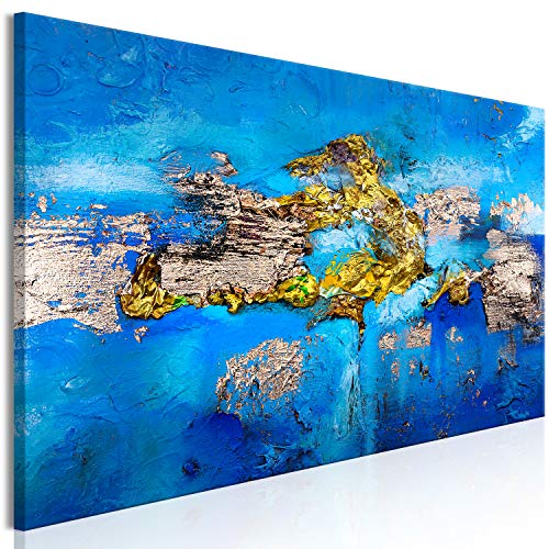 murando HandArt Bilder auf Leinwand Abstrakt 1 tlg Leinwandbild Wandbilder Wohnzimmer Wanddekoration Moderne Kunst - blau a-A-0536-b-a von murando