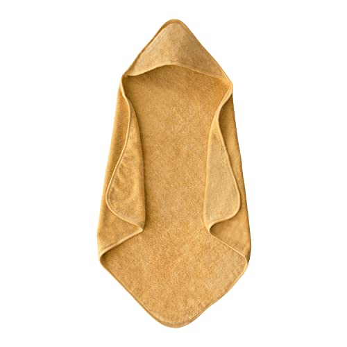 mushie Baby Handtuch mit Kapuze | Kapuzenhandtuch Für Mädchen und Jungen | 100% Baumwolle | 77,5x77,5cm | Baby Badetuch (Gelb) von mushie