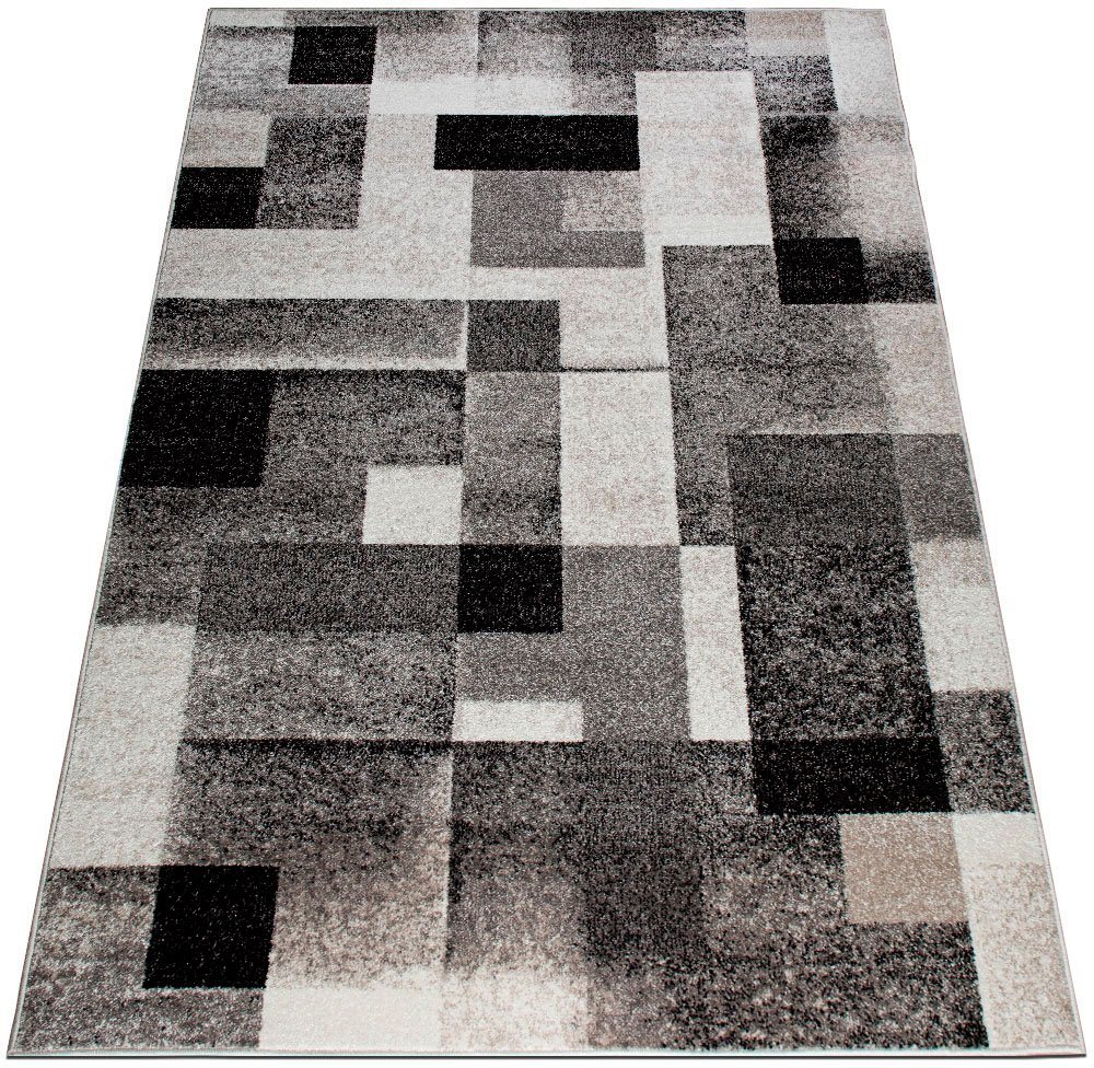 Teppich Corine, my home, rechteckig, Höhe: 9 mm, mit besonders weichem Flor, Kurzflor, modernes Karo-Design von my home
