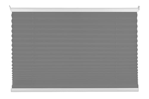 mydeco® 50x130 cm [BxH] in hellgrau - Plissee Jalousie ohne bohren, Rollo für innen incl. Klemmträger (Klemmfix) - Sonnenschutz, Sichtschutz für Fenster von mydeco