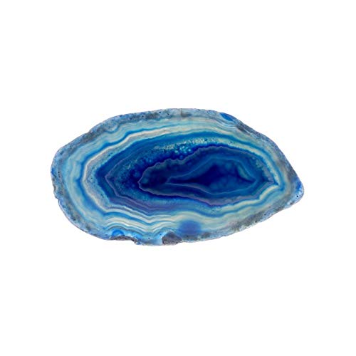 mysale24.de Natürliche Achatscheibe | Blau ca. 8-9 cm | Poliert Transparent | vielseitig verwendbar | Untersätzer von mysale24.de