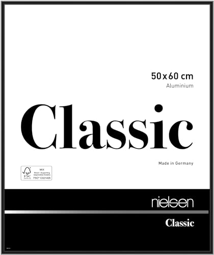 nielsen Aluminium Bilderrahmen Classic, 50x60 cm, Eloxal Schwarz Glanz von nielsen