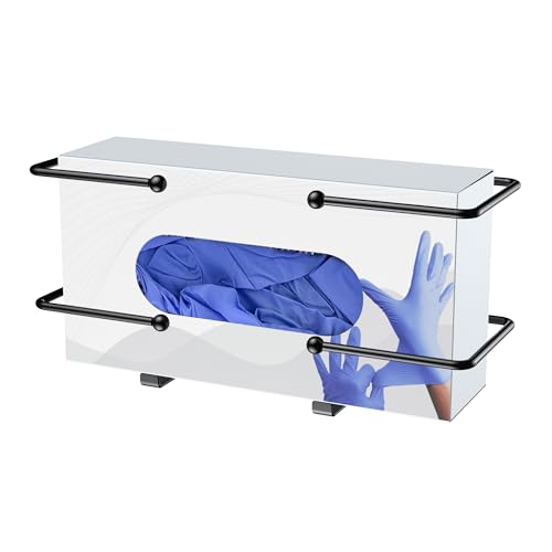 niffgaff Lab Glove Dispensers - Schwarzer Handschuhhalter für Einweg-Handschuhbox Tissue Box, Handschuhbox Organizer für Labor, Küche, medizinischer Handschuhhalter an der Wand von niffgaff