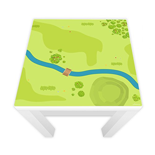 nikima Schönes für Kinder Spielfolie für Lack Tisch 54x54 cm Wald & Wiese (Möbel Nicht Inklusive) von nikima Schönes für Kinder
