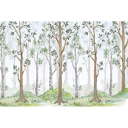 Fototapete Wald Aquarell Vliestapete Kinderzimmer Tapete inkl. Kleister Größe 200 x 250 cm von nikima Schönes für Kinder