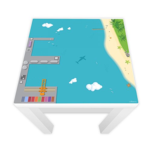 nikima Schönes für Kinder Spielfolie für Lack Tisch 54x54 Hafen & Insel (Möbel Nicht Inklusive) von nikima Schönes für Kinder