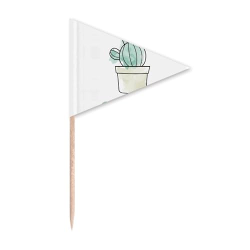 Aquarell-Kaktus-Sukkulenten, Zahnstocher, Dreieck, Cupcake-Topper, Flagge von no/no