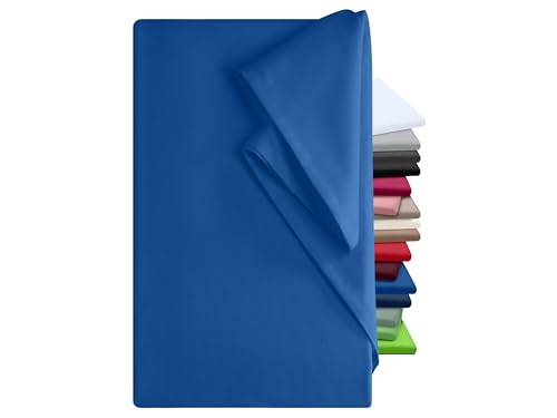 npluseins Bettlaken ohne Spanngummi - Haushaltstuch in vielen Farben und Größen - 100% Baumwolle, ca. 180 x 275 cm, Royalblau von npluseins