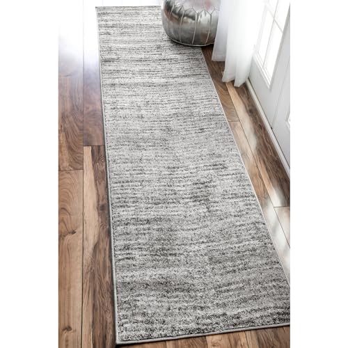 nuLOOM Sherill Ripple Modern Abstract Teppich für Wohnzimmer oder Schlafzimmer, Polypropylen (PP), grau, 2' 6" x 12' von nuLOOM