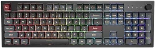 nuLOOM Montech MKey Mechanische Gaming-Tastatur: anpassbare RGB-LED, Premium-MDA-PBT-Tastenkappe, Hot-Swappable, Gateron G Red Pro 2.0 vorgeschmierte Schalter, Osaka Castle Theme, Dunkelheit (MK105DR) von nuLOOM