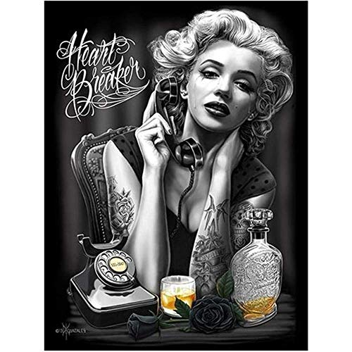 nzhma Traurige Marilyn Monroe, 5D DIY Diamond Painting Kit, Mosaik, Stickerei, handgemachtes Handwerk Geschenk, Dekoration 40x50cm von nzhma