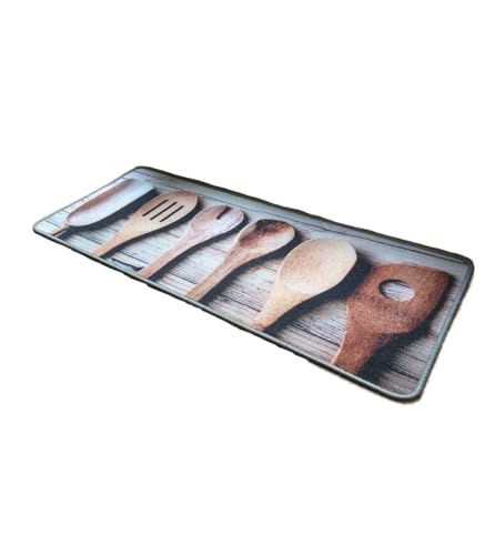 oKu-Tex Deco-Flair Kitchen Fußmatte, Polyamid, Kochlöffel Braun, 50 x 120 cm von oKu-Tex