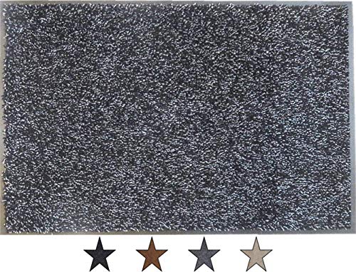 oKu-Tex Fußmatte | Schmutzfangmatte | "Eco-Dry"| Grau | Baumwolle | Recycling-Gummi | für innen | Eingangsbereich / Haustür / Flur | rutschfest | 60x120 cm von oKu-Tex