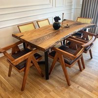 Esszimmer/Küche Bar Tisch Nussbaum Holz Rustikal Einzigartige Live Edge Individuelle Wiederhergestellte Holzplatte Luxus /Kaffee Sehpa Beistelltisch von odunzhomedecor