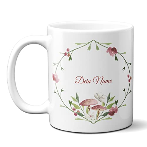online-hut-Tasse - Kaffeebecher - Kaffeetasse - Lieblingstasse - individuell - Blumen - personalisiert - Dein Name - Geschenkidee - LT-16 von online-hut