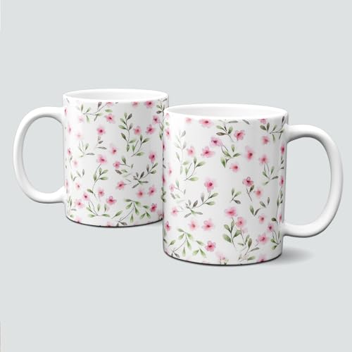online-hut - Tasse - Kaffeebecher - Lieblingstasse - Blumen in zartem Rosa - LT-273 von online-hut