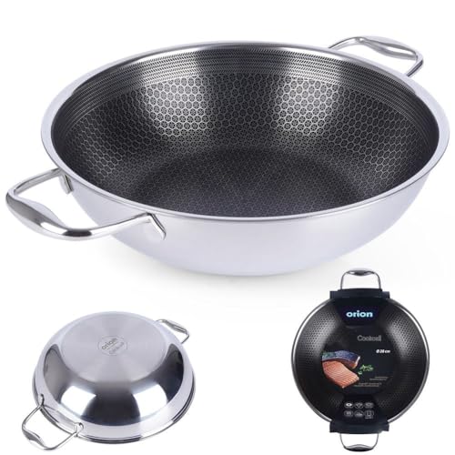 orion group Wokpfanne Bratpfanne Pfanne aus Edelstahl COOKCELL HYBRYD 28 cm von orion group