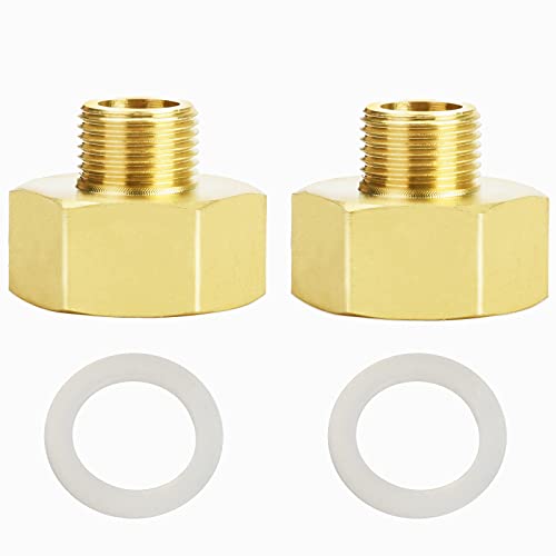 Reduzierstück 3/8 auf 3/4 Zoll aus Messing, AG/IG Reduzierverlängerung,2St Reduzierverlängerung Reduzierstück (3/8Zoll Außen x 3/4 Zoll Innen) Gewinde/Messing Fittings von oumuik