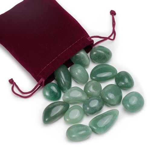 oumuik Natürliche Edelsteine, fünfzehn Beutel, große Größe, 2–3 cm, natürliche farbige Edelsteine, Kinder-Halbedelsteine ​​zur Dekoration, Blaugrün von oumuik