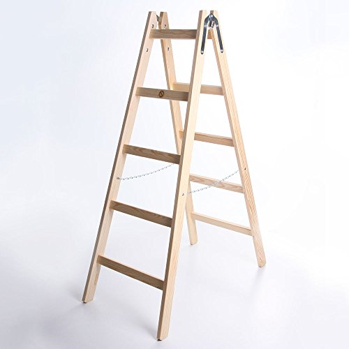 Holzleiter Standard 2x5 Stufen Zweiseitige Klappleiter Leiter Haushaltsleiter 150kg von owlyshop