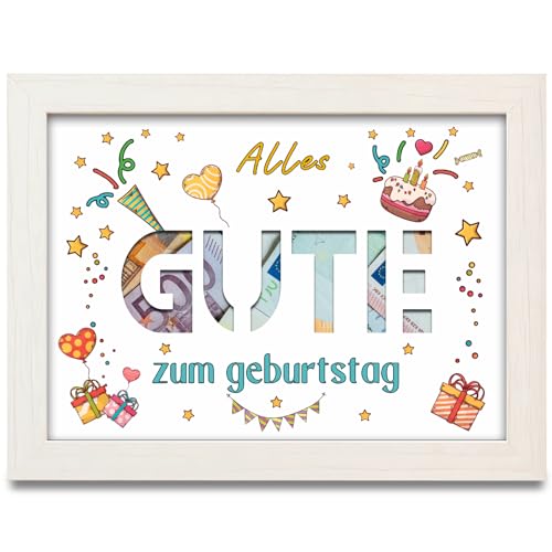 Geldgeschenk Geburtstag Bilderrahmen, Geldgeschenke Verpackung Alles Gute zum Geburtstag, Geld Geburtstagsgeschenk, Geldgeschenke Verpackung Geburtstagsgeschenk für Mann Frau Kollegen Familie Kinder von palasasa