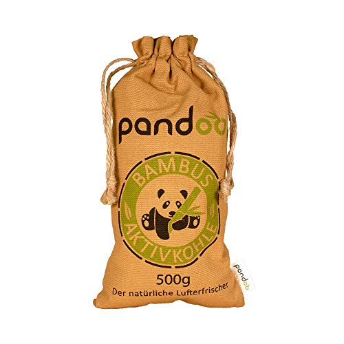 pandoo Bambus Lufterfrischer 500g natürlich mit Aktivkohle – Luftreiniger, Luftentfeuchter Raumerfrischer & Geruchsentferner für Wohnung und Auto von pandoo