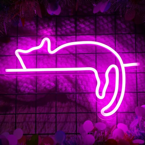 Neon Katze Schild Wanddekoration Katze personalisiertes Neonschild Usb Neonlicht Party Leuchtreklame für Geschäft Schlafzimmer Nachttisch Wohnzimmer Party Neon Schilder Kinder Zimmer von panthem