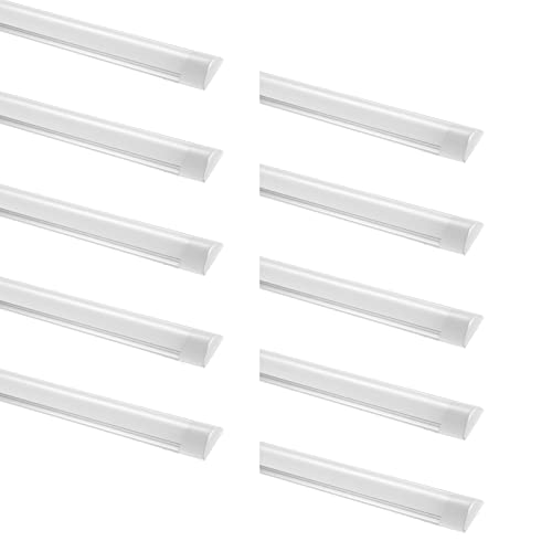 papasbox 10 Pack 40W LED Deckenleuchte Röhre, 120cm Ultraslim Tube Röhre, Warmweiß 3200K 4800LM, Lineare Lichtleiste mit 130° Abstrahlwinkel Leuchtröhre Werkstattleuchte für Garage Keller Werkstatt von papasbox