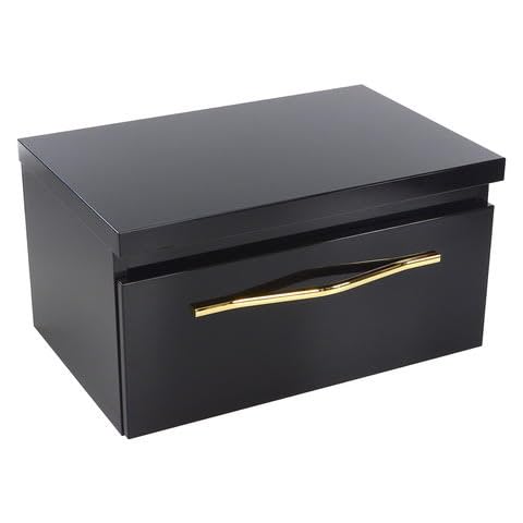 paplinskimoebel MERIDA Waschbeckenunterschrank hängend 60cm breit, Badschrank mit Schublade, Robuste und langlebige Platte, auch als Unterschrank für Aufsatzwaschbecken geeignet, Glamour-Stil, Schwarz von paplinskimoebel