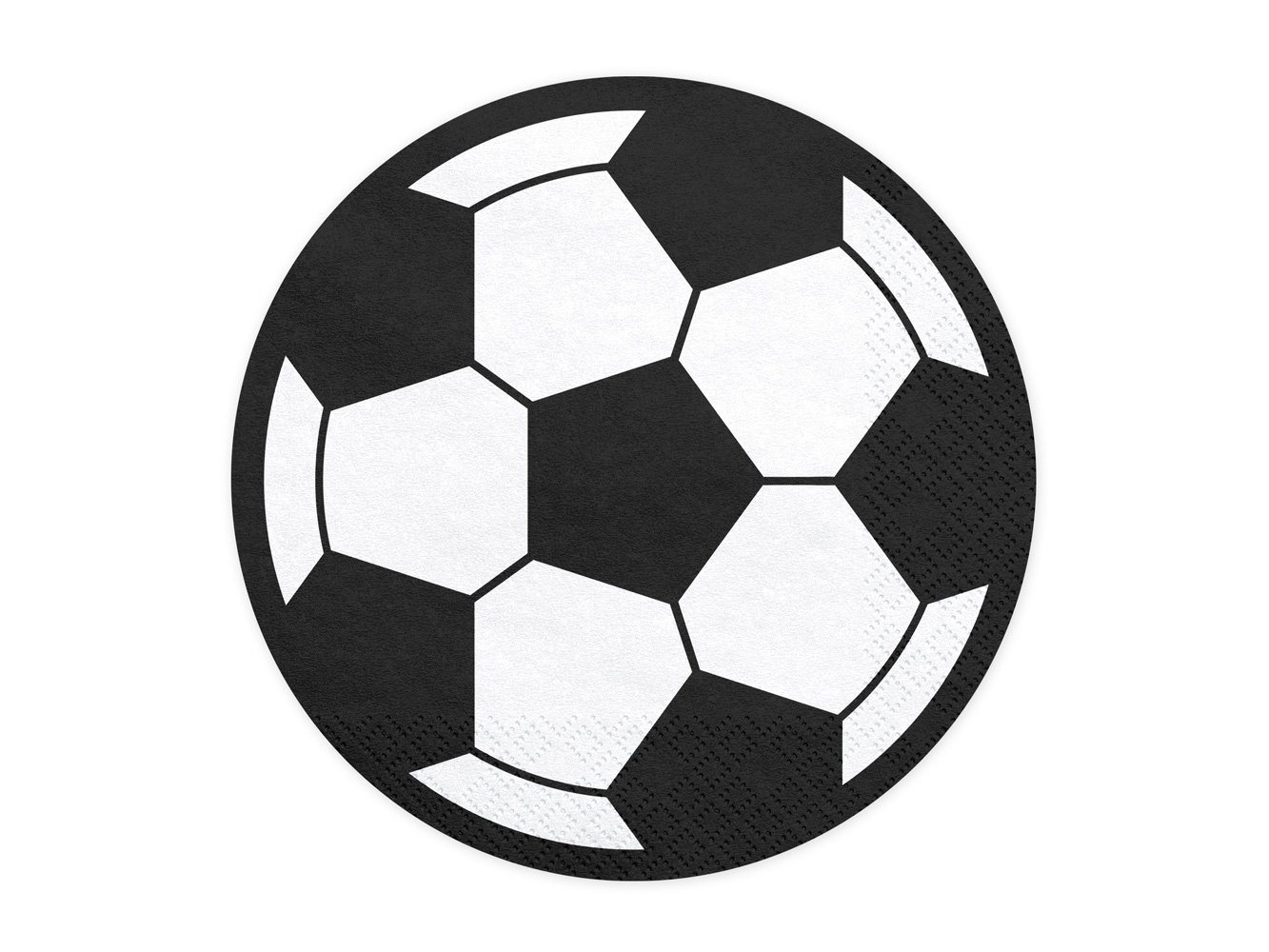 partydeco Papierserviette, Servietten 13cm Fußball 20 Stück weiß / schwarz von partydeco