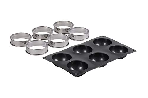 patisse 72141 Kit Törtchen rund, Halbkugeln, Silikon schwarz 33 x 18 x 3 cm 7 Einheit (S) von patisse