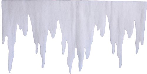 pemmiproducts Eiszapfen aus Schneewatte 98 x 30 x ca.2 cm 10er Pack(EUR 3,35/m) schwer entflammbar DIN 4102 B1, Dekoschnee von pemmiproducts