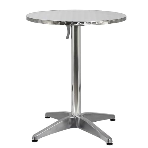 pemora Bistrotisch MIRANO klappbar, Tischgestell aus eloxiertem Aluminium mit Klappmechanismus, Tischplatte mit Edelstahlbeschichtung (INOX) von pemora