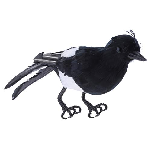 PETSOLA Lebensechte Taubenschrecke Vogelschrecke Garten Rabe Krähe Figur Black Feathered Crows Vögel - Elster von petsola