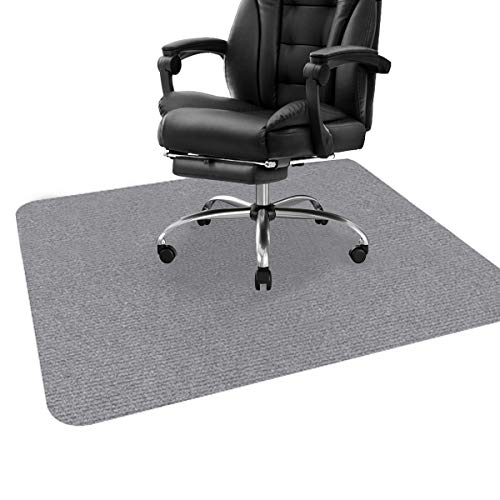 ping bu Stuhlmatte, Schreibtischstuhlmatte für Hartholzböden, Bodenschutzmatte, Bodenmatte für Bürostuhl, Mehrzweck-Stuhlteppich für Zuhause (90 x 120 cm, grau) von ping bu