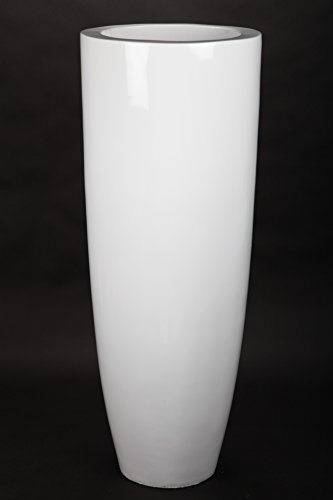 point home Blumentopf, Pflanzkübel aus Fiberglas, weiß, 105cm - für Innen von point home