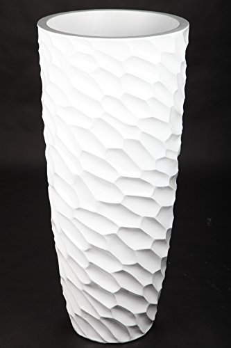 point home Blumentopf, Pflanzkübel aus Fiberglas, weiß, 91cm - für Innen von point home