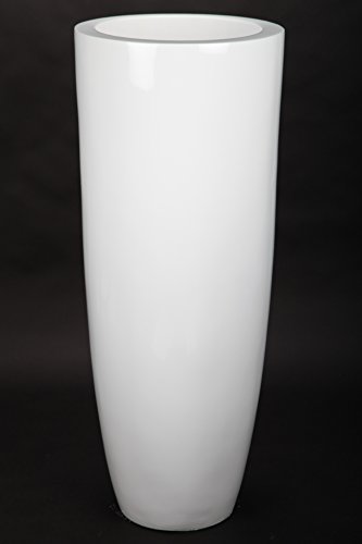 point home Blumentopf, Pflanzkübel aus Fiberglas, weiß, 91cm - für Innen von point home