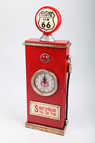point home Design-Schlüsselschrank Zapfsäule mit Uhr, Retro, rot, 63cm von point home
