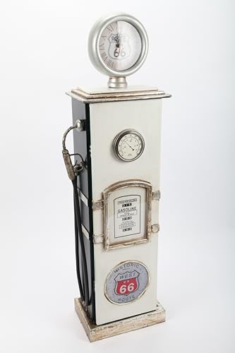 point home Design-Schrank Zapfsäule mit Uhr, Regal aus Holz, Lifestyle-Möbel im Retrolook, grün/weiß, 110cm von point home