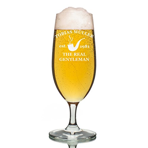 polar-effekt Leonardo Bierglas 0,3 Liter mit Gravur - personalisierte Biertulpe - Pilsglas für Lager und Craft Beer von polar-effekt