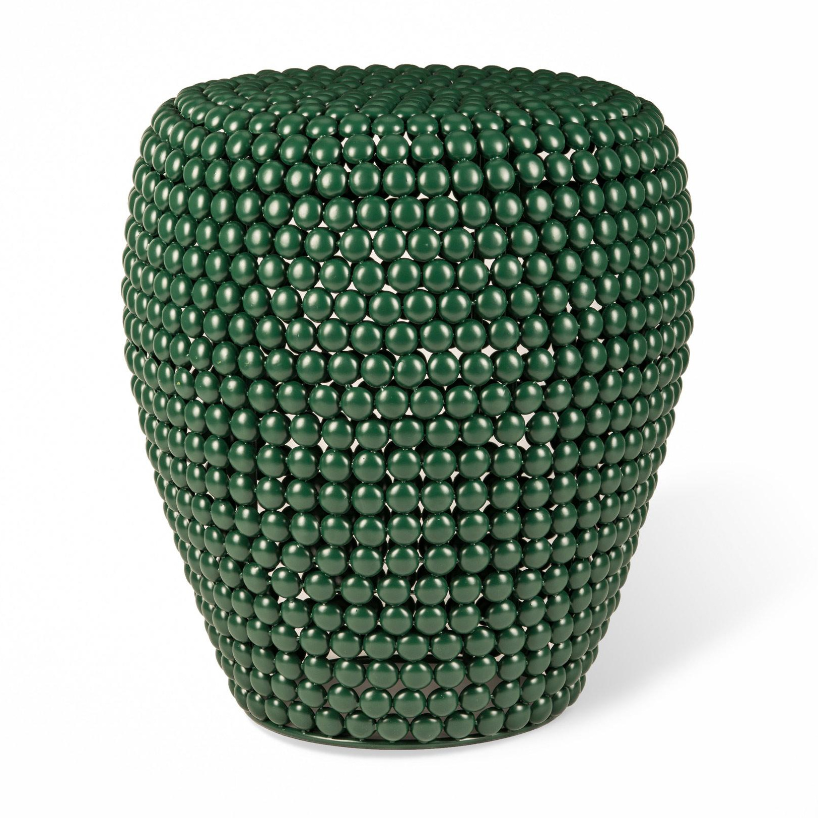 pols potten - Dot Hocker - grün/pulverbeschichtet, matt/H 46cm x Ø 40cm von pols potten
