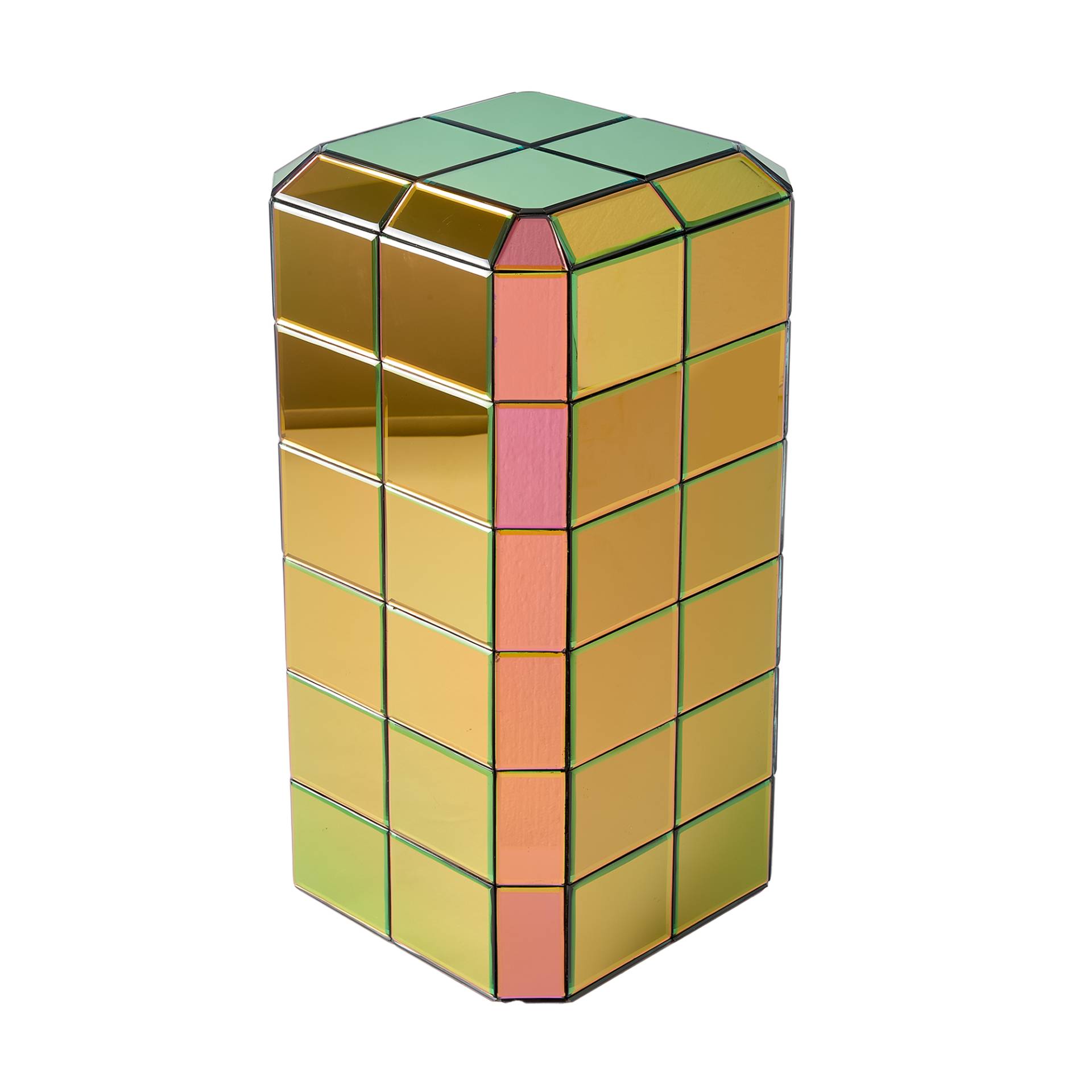 pols potten - Pillar Pixel Beistelltisch M - mehrfarbig/LxBxH 31,8x31,8x68cm von pols potten