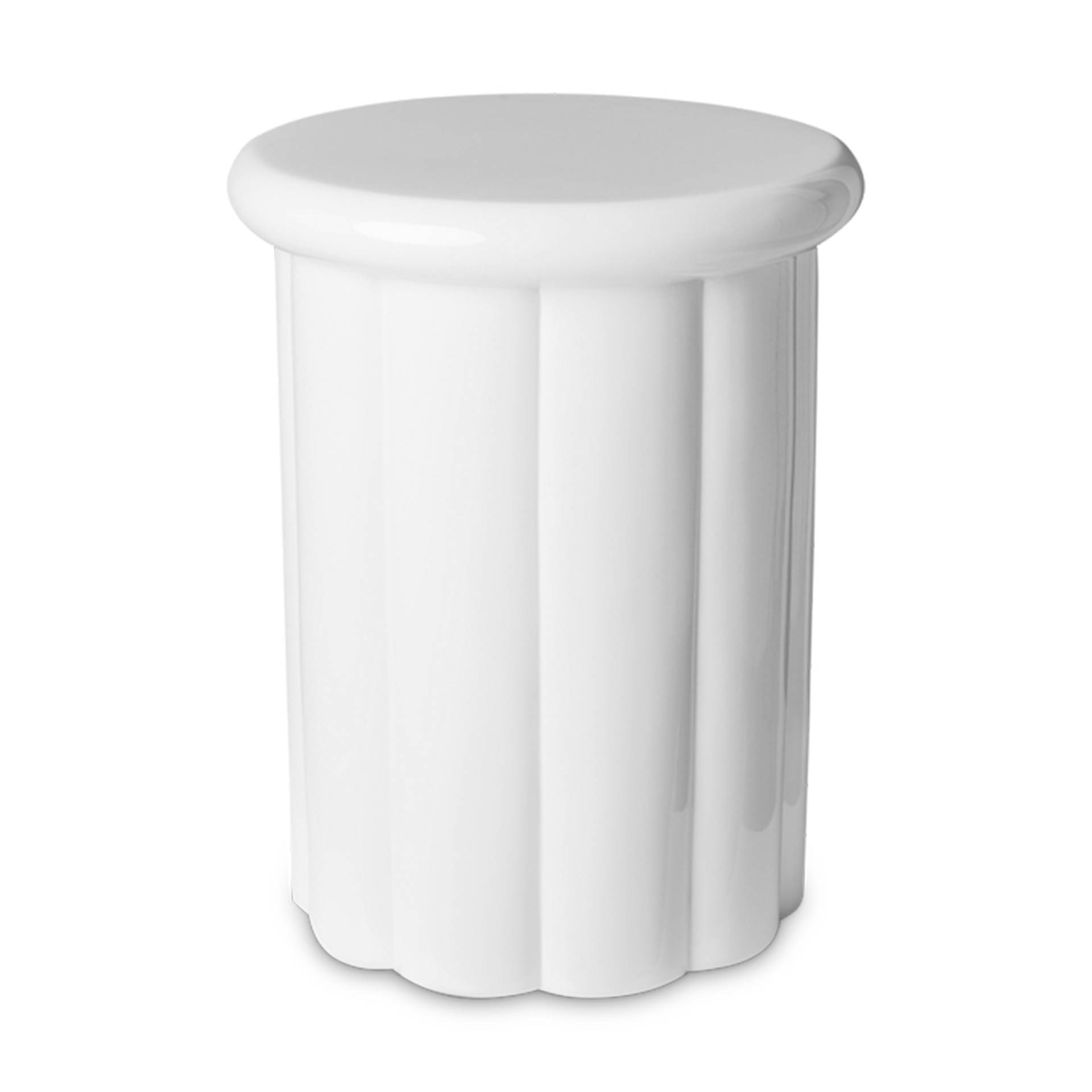 pols potten - Roman Hocker - weiß/lackiert/H x Ø 46,5x35,5xm von pols potten