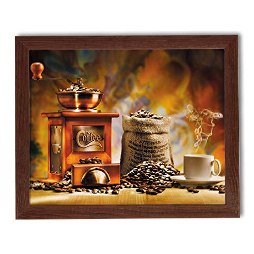 postergaleria Bild im Rahmen | Plakat | Modern | Wand Künstlerisch | Verschiedene Themen 40 x 50 cm (Mühle mit Kaffee) von postergaleria