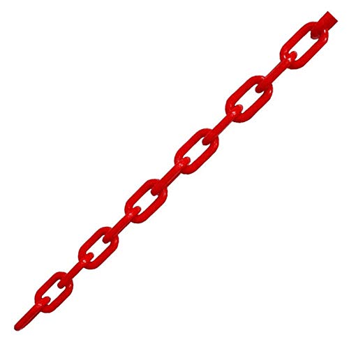 POWERTOOL Kunststoff Absperrkette Kettenglied Parkplatzsperre verschiedene Farben Kunststoffkette Sicherheit für dekorativen Gartenzaun 6 mm x 5 m (5 Farben, rot) von power tool